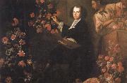 Mario Dei Fiori Self-Portrait with a Servant and Flowers Spain oil painting artist